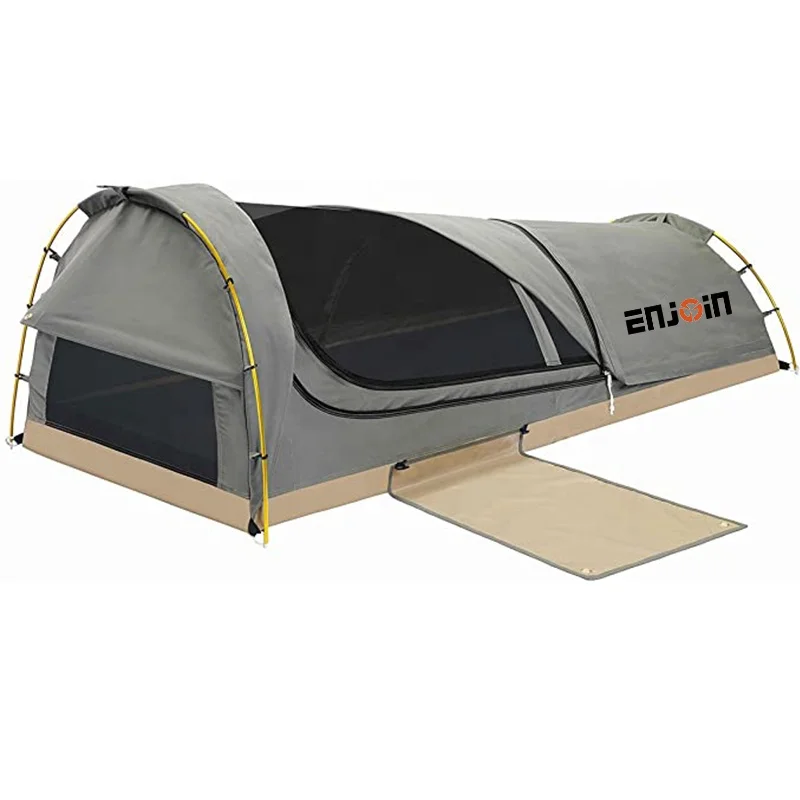 ENJOIN Waterproof Family Camping Cotton Canvas Bell Tent Double layer waterproof durable canvas swag tent