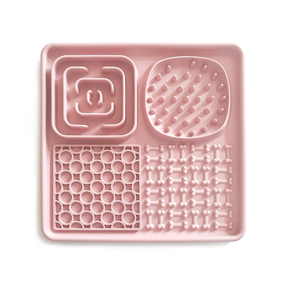 New Design Custom silicone dog food mat dog slow feeder dog food lick pad slow eating lick pet food pad silicone mat