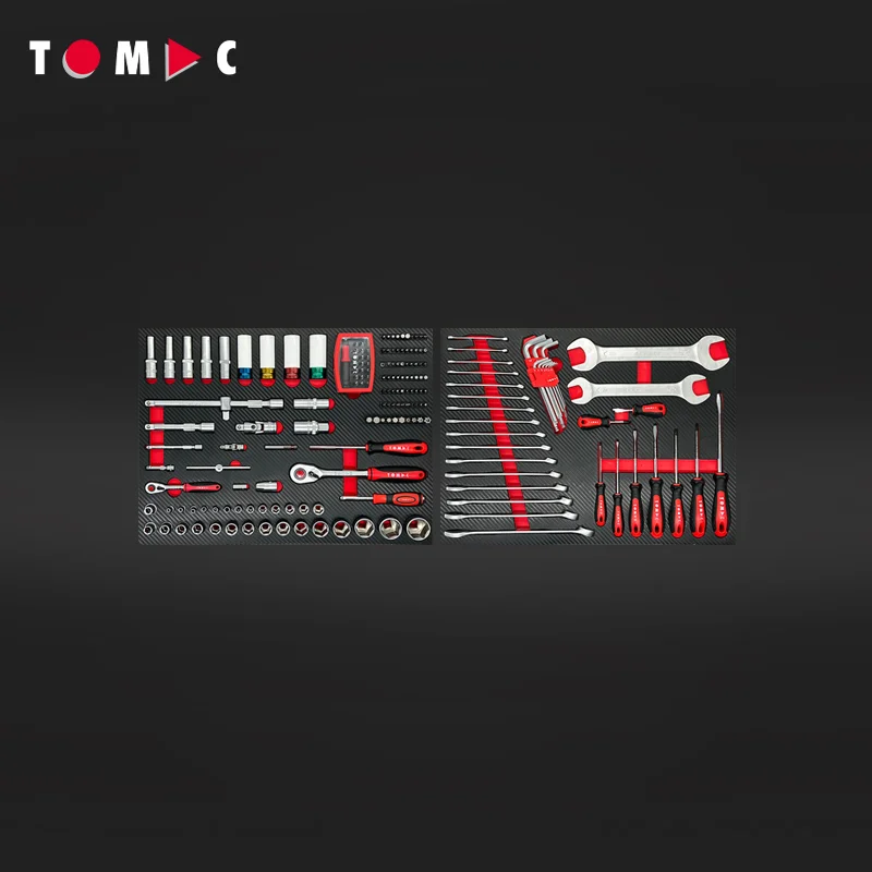 Tomac 7-Drawer Tool Cabinet with tools 283-Piece in Aluminum Case - Professional Rolling Mobile Workbench for truck tools repair