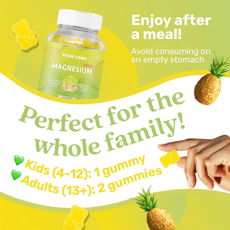 Private label magnesium ashwaganda gummy zinc calcium potassium magnesium gummies