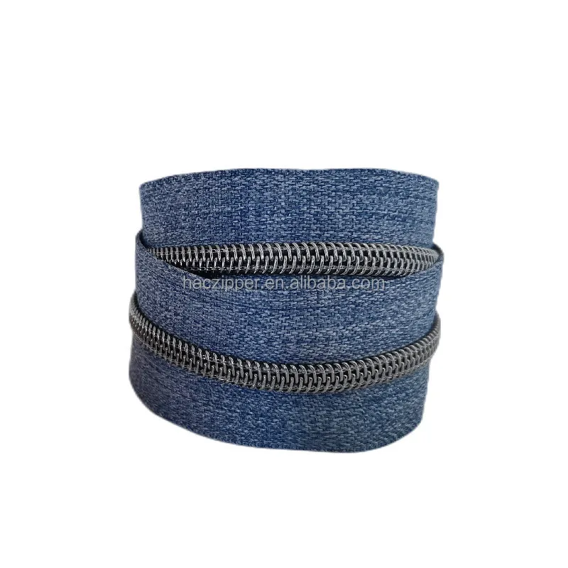 #5 Denim tape rainbow  nylon zipper