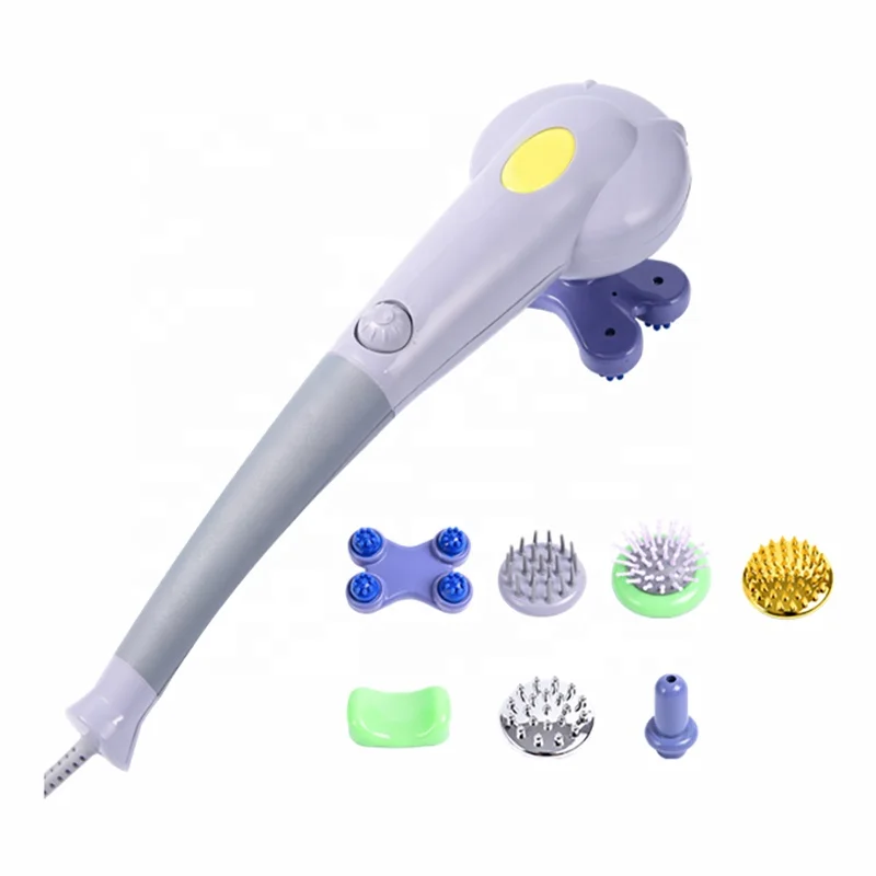 Electric 7 in 1 Infrared Dual-Head Vibrating Back Neck Massage Stick Full Body Handheld Percussion Massager Massage Hammer