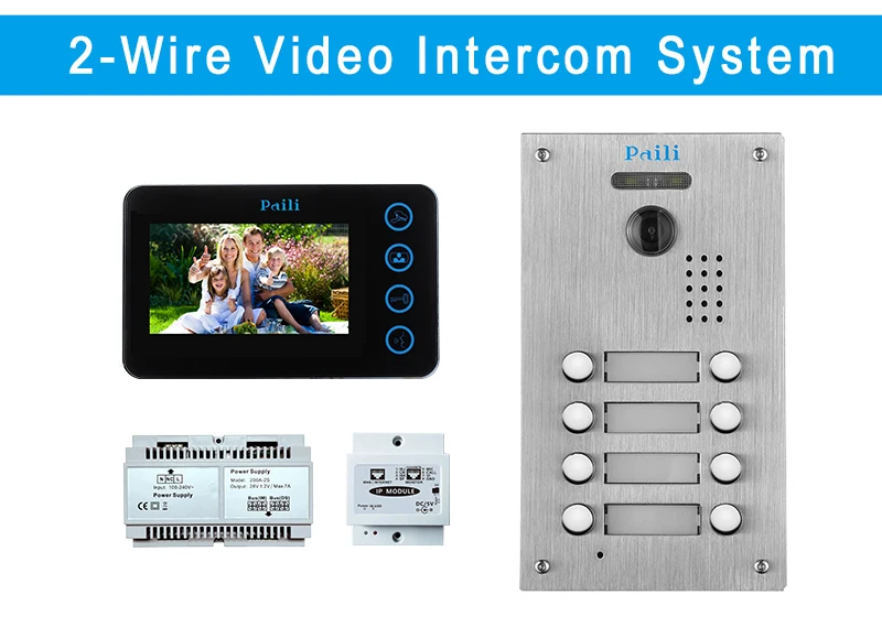 Good quality good looking wire video door phone video intercom for home talk face to face access control system