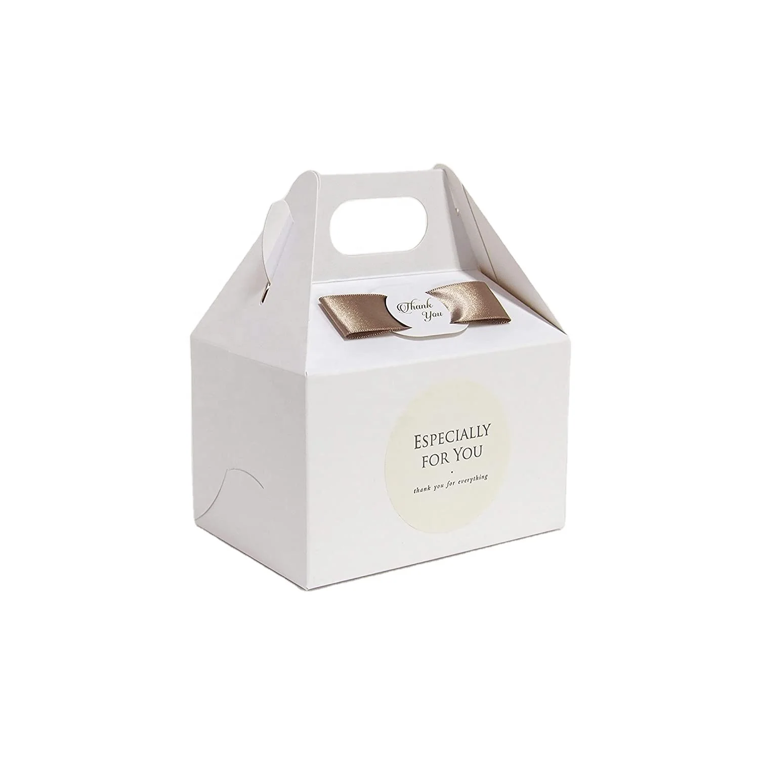Luxury food container paper packaging cake gift cupcake box with handle for custom food box packaging