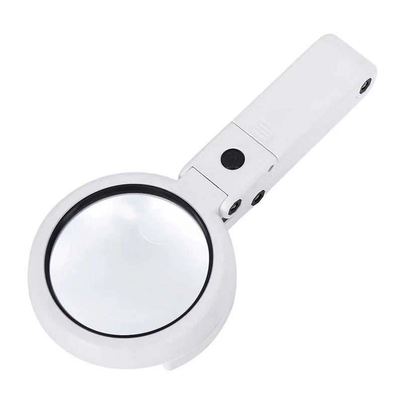 Handheld Magnifier 8 LED Foldable Magnifier Lamp for Reading Table Desk Stand Portable Magnifying Glass Multi-purpose
