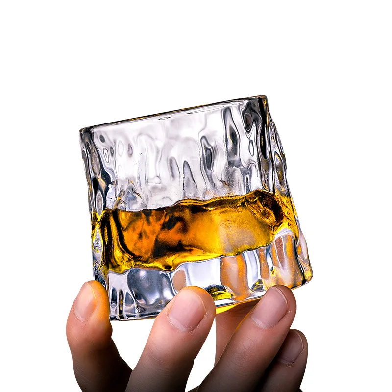 Whiskey glass Household glass spinning gyro glasses Beer wine Crystal revolving glass