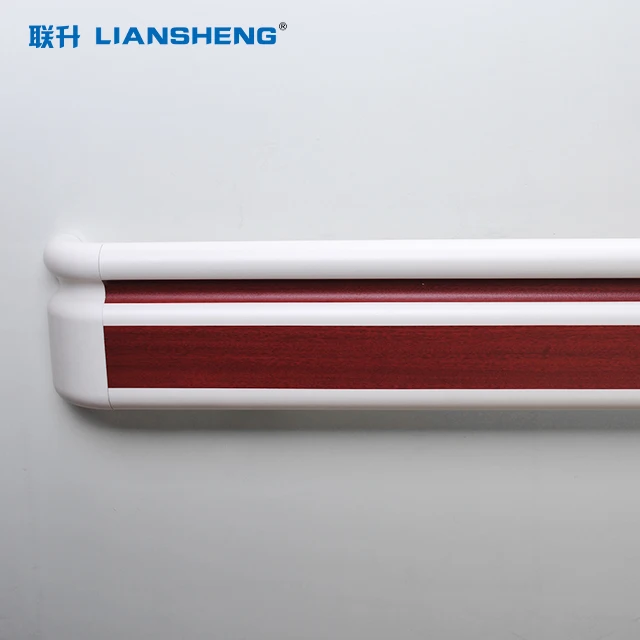 159mm Wood Grain Handrail Hospital Corridor PVC Anti-collision