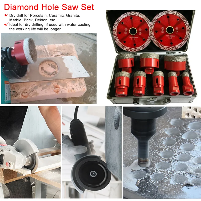 Porcelain Cutting disc and Drill Bit Set for porcelain tile, ceramic, marble, masonry