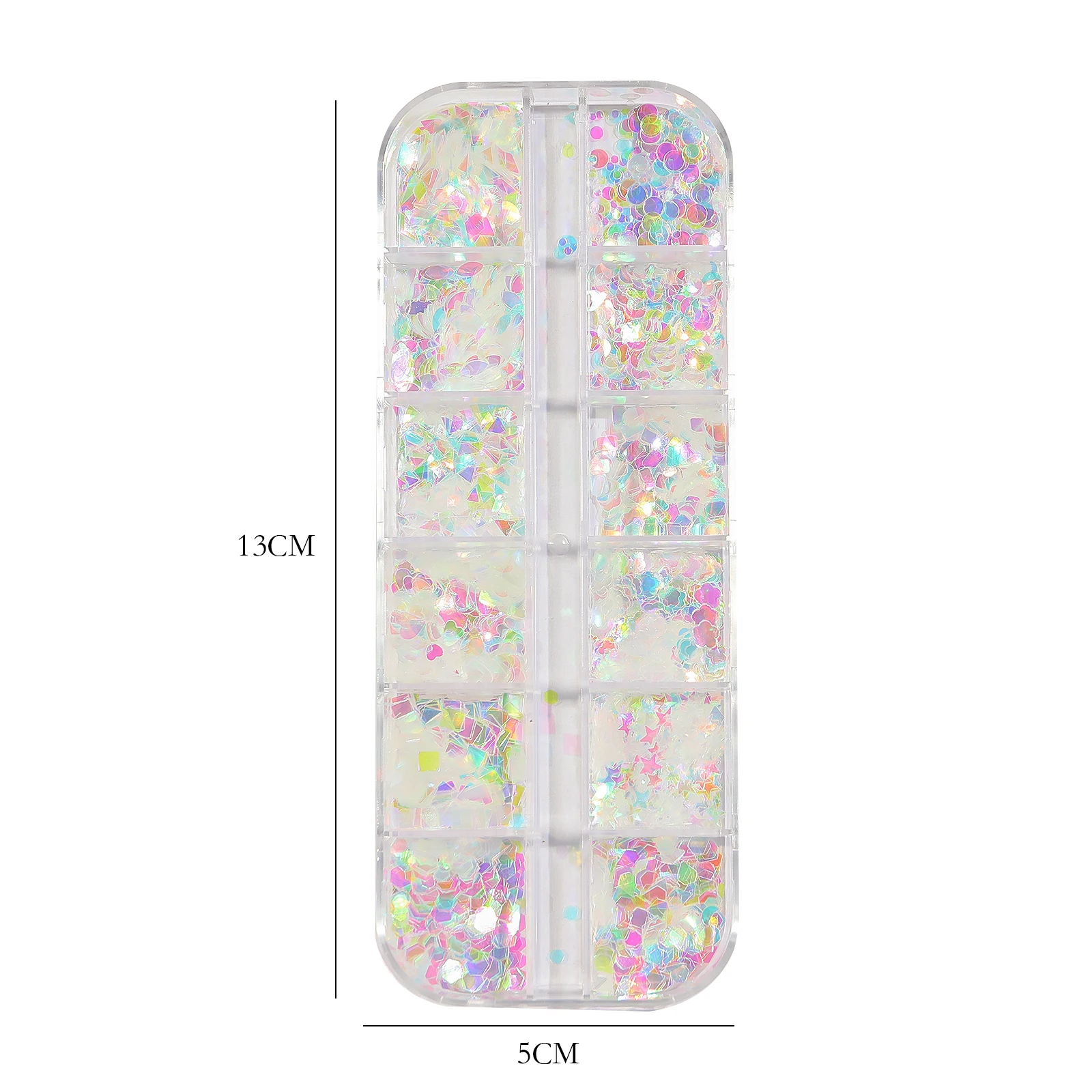 Misscheering Nail Art Sequins Aurora AB Color 3D Triangle Paillette Colorful Chameleon Flakes Glitter Nail Decoration 12 Grid
