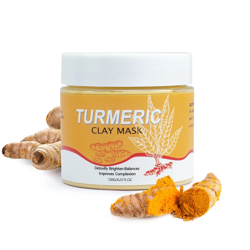 120g Face & Body Mask Blackhead Acne Removal Turmeric Skin Care Set Face Mud Mask Cleansing Turmeric Clay Mask