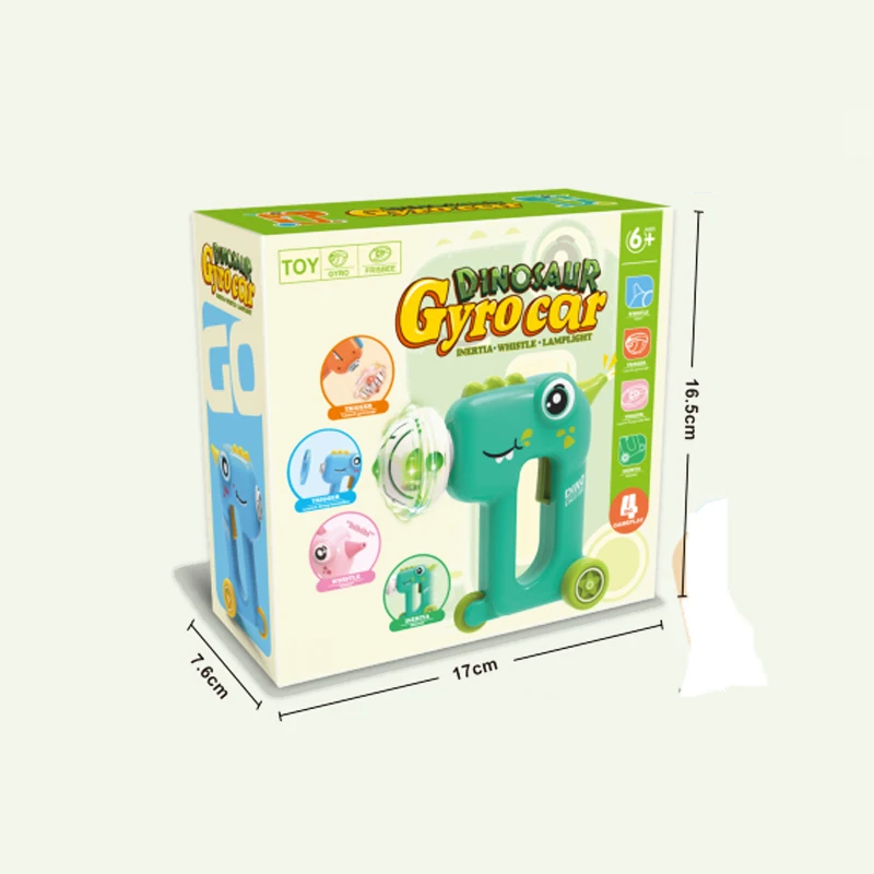 4 in 1 Multi Functional Flying Saucer Spinning Top Dinosaur Car with BB whistle Indoor Outdoor Flying Toys for Kids