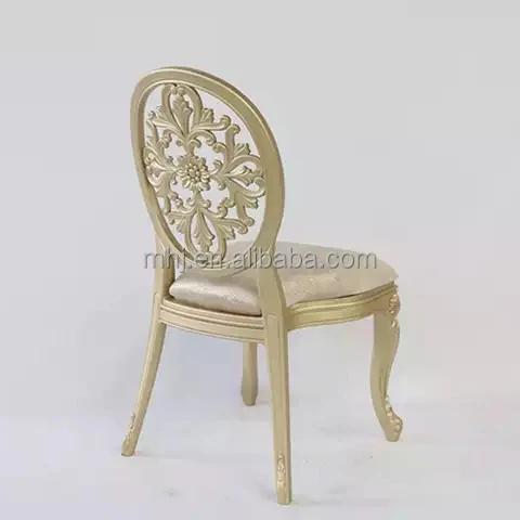 stackable gold round back ghost louis banquet wedding chair