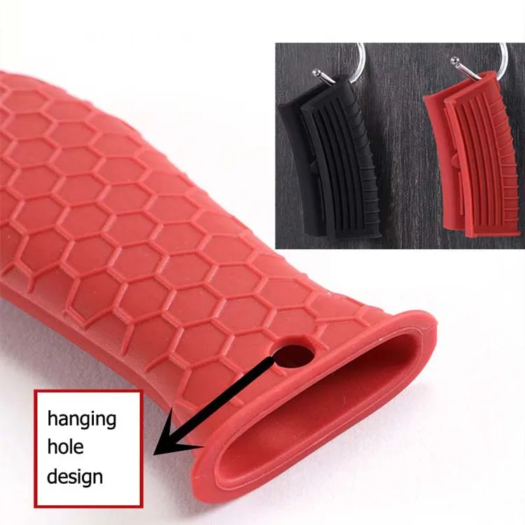 Cast Iron Skillet Handle Cover Pot Handle Holder Sleeve Non-Slip Heat Resistant Removable Potholder