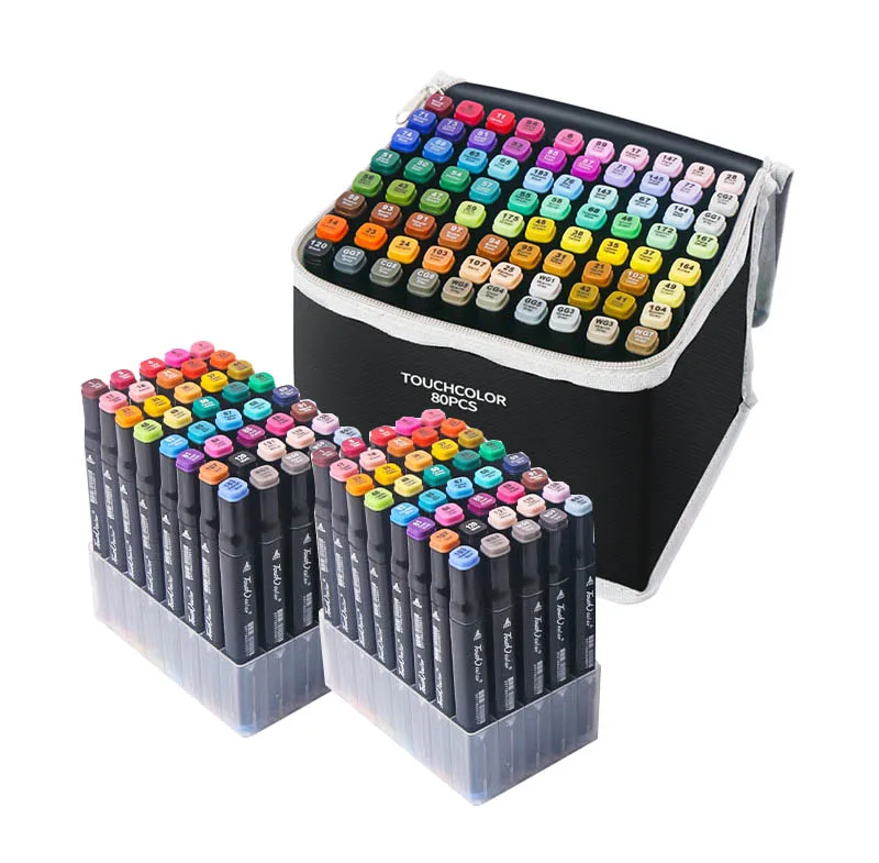 Updated package alcohol Art Markers for Students Animation Cartoon use 30 40 60 80 color set