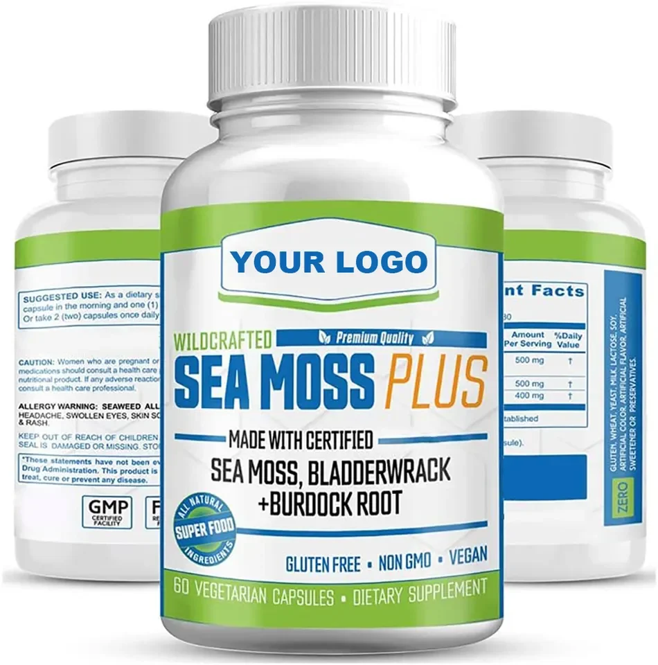 Sea Moss Pills Certified Organic Irish Seamoss Capsules Bladderwrack Irish Sea Moss Capsules