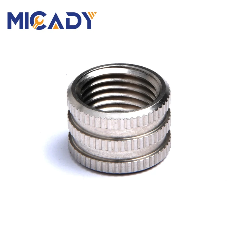 Female Thread Size Custom Knurled embedded insert nuts stainless steel bolt nuts injection molded stainless steel screw nuts