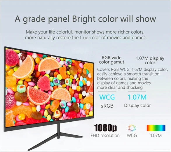 Hot sale 21.5 22 24 inch IPS screen led lcd computer office compute pc monitor 75hz FHD frameless lcd monitor Wholesale