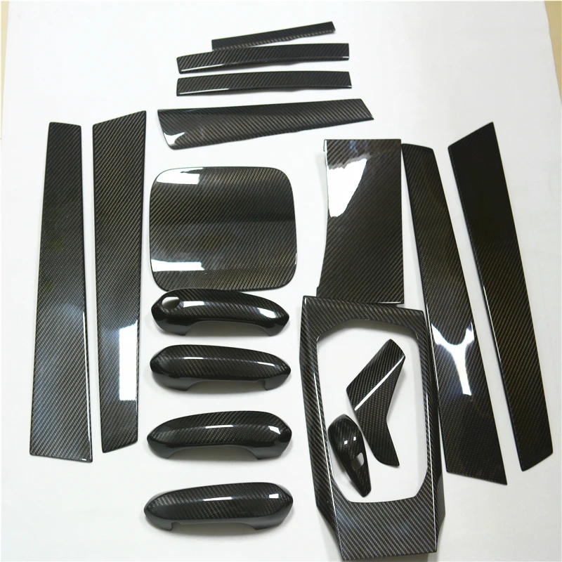 Carbon Fiber Interior Rear-view Mirror Cover Instrument Panel Trim Door Trim Strip Central Control Cover
