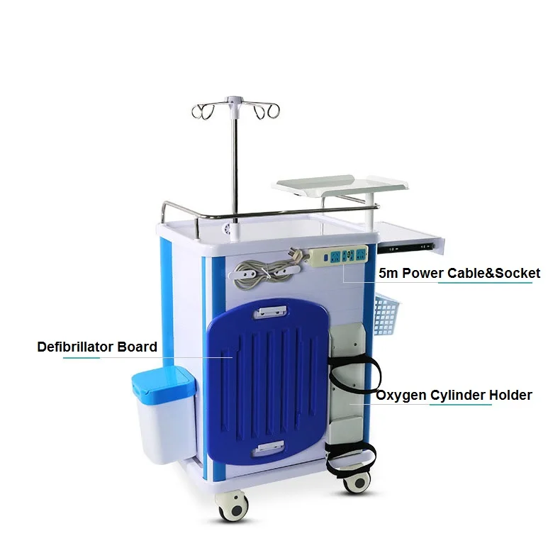 Buy Cheap Medical Device Emergency Trolley emergency equipment cart Medical Trolley Cart Crash Cart