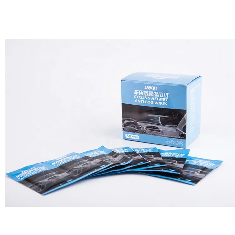 JIAQI Anti-fog Glass Lens Cleaning Wet Wipe Towel with SDS, Antifog Glass Wet Towel with Aluminum Foil Bag