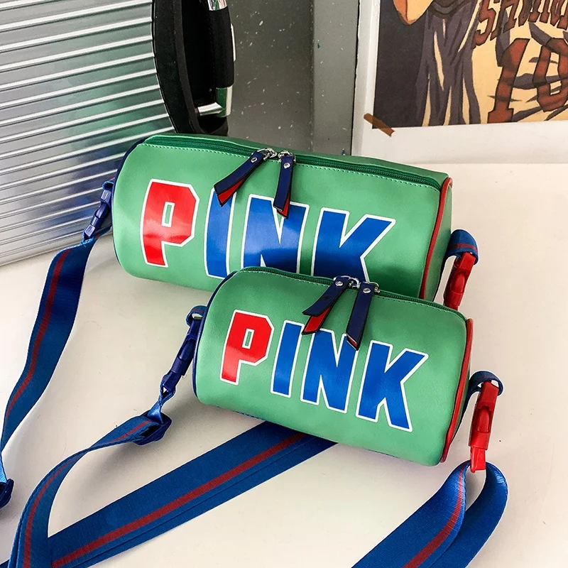 New design ladies pink duffel bag outdoor leisure sport single bags for girls waterproof Pu crossbody sling handbag for women