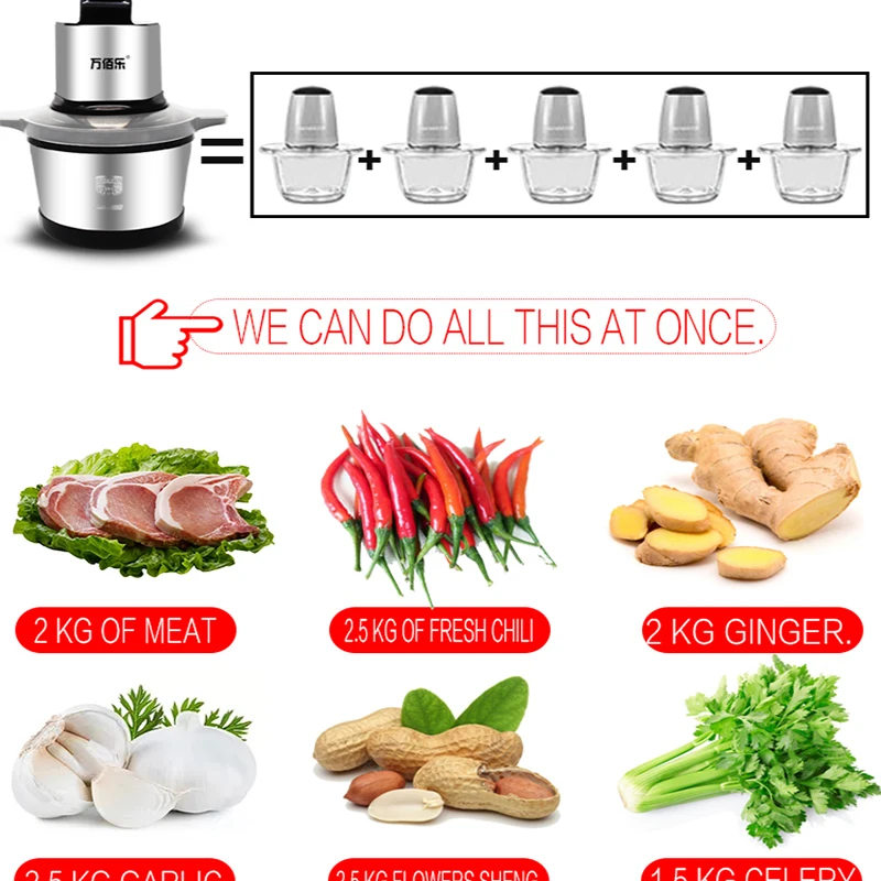 China Good Supplier High Quality Stainless Steel Meat Grinder Multifunctional Dumpling Stuffing Machine Cheap Garlic Crusher