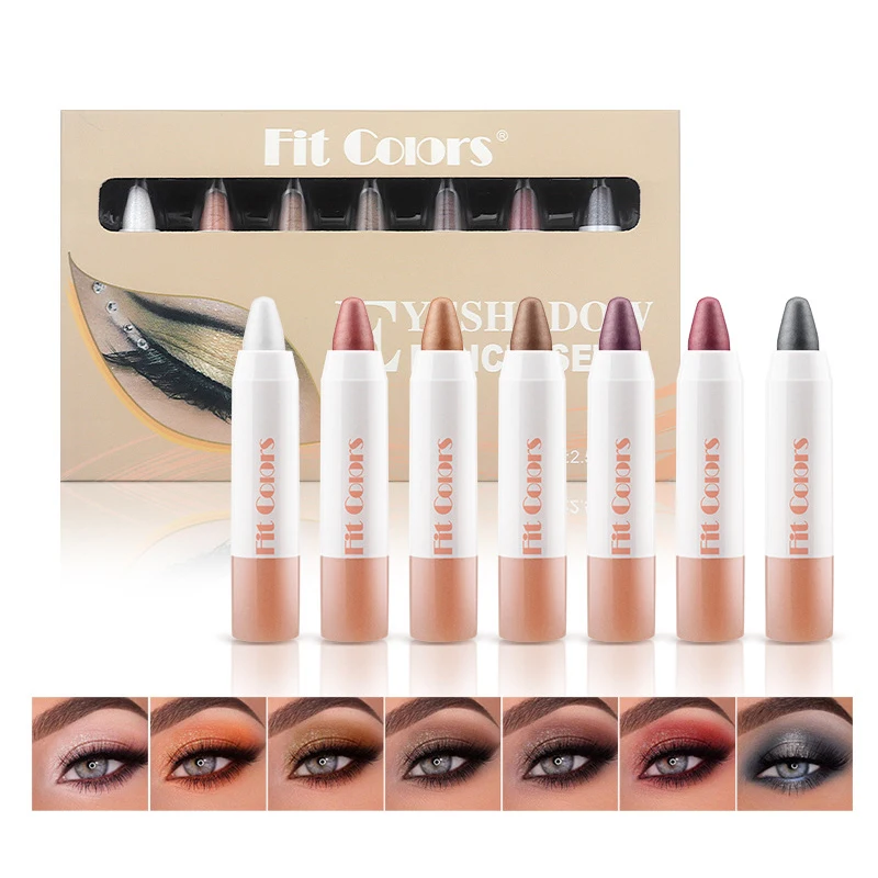 OEM Custom LOGO Gel Glitter Eyeshadow Sticks makeup & tools Private Label Shimmering 7 Colors Eye Shadow Sticks