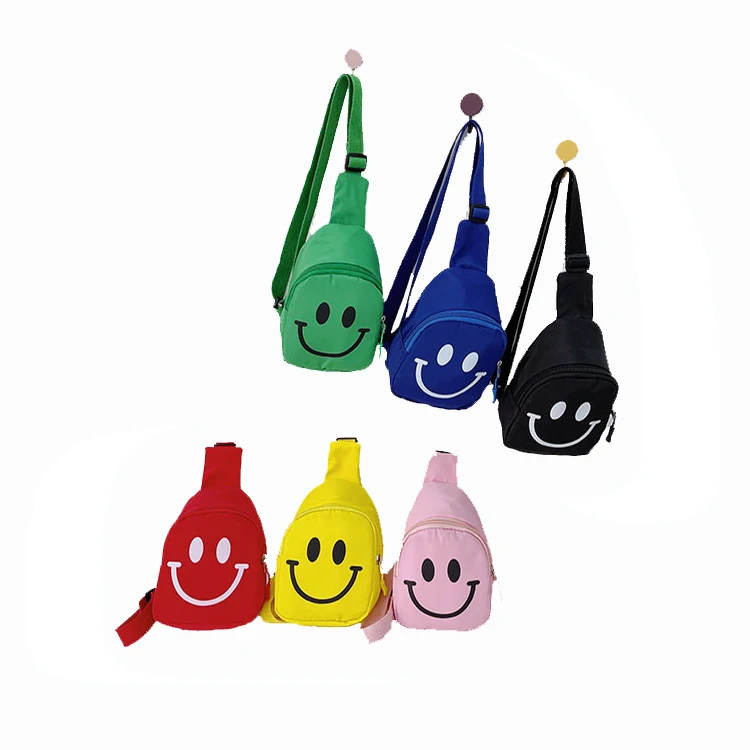 kindergarten kids new lovely girls mini messenger bag boy small child chest purse smile face mini crossbody bag for kids girls