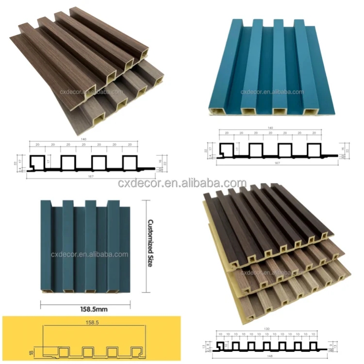 Reasonable price interior wood wall cladding panels/boards sound absorbing wpc wood plank panel ceiling wallpanels