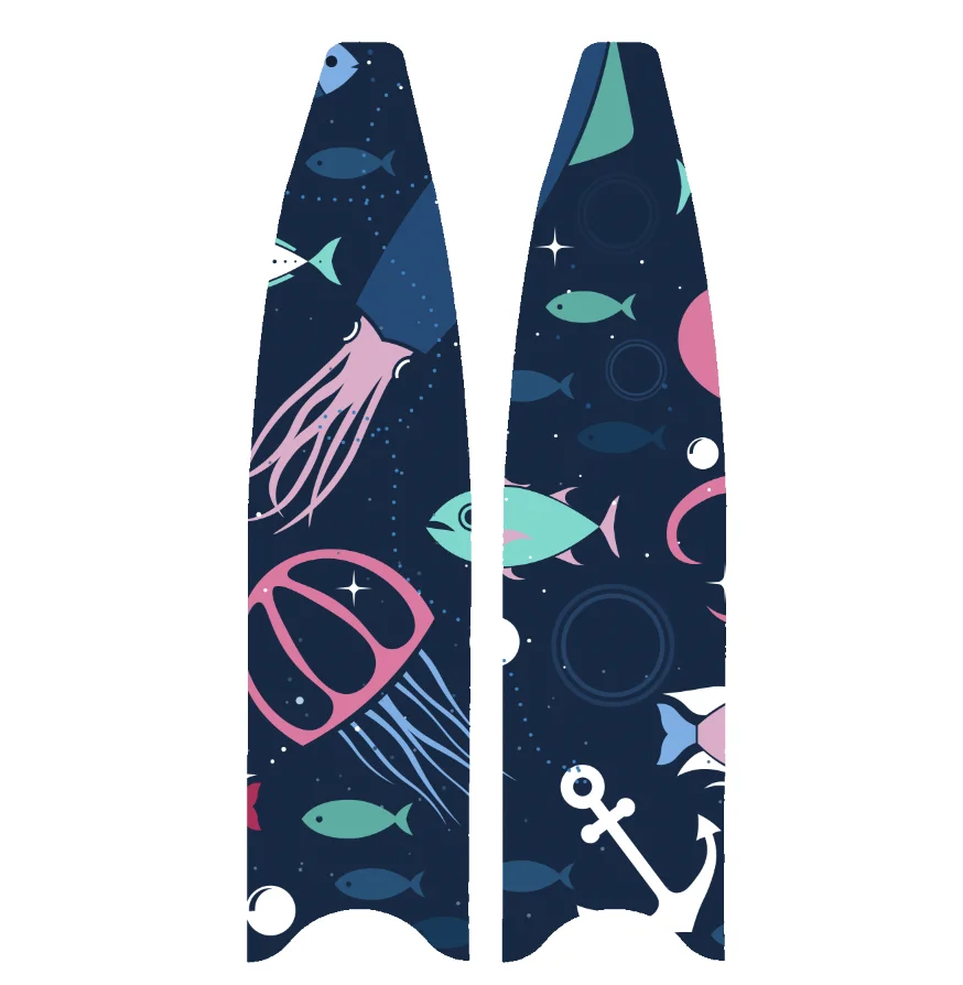 KUBO no sticker Carbon Fiber Long swimming free diving spearfishing scuba flipper dive fins