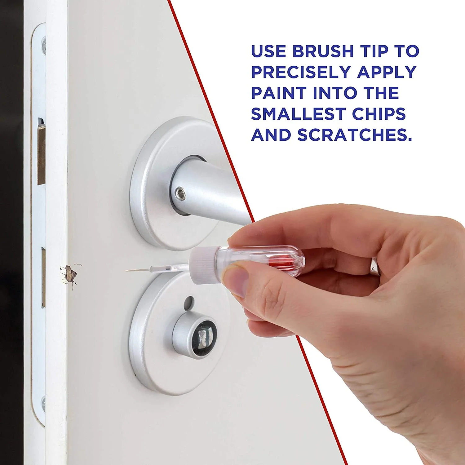 Fillable 2-in-1 Paint Touch-Up Applicator Pens Precision Fine Tip Writer Pen Brush - 10ml Bottle, Mixing Ball,Needle