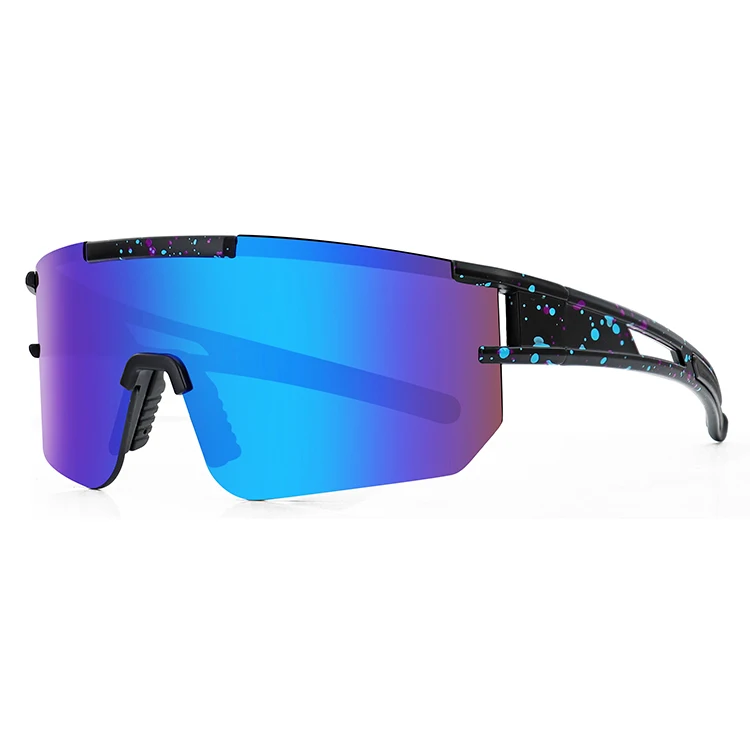 New Big Frame Flat Top Colorful Sun Glasses Women Windproof Men Sport Sunglasses