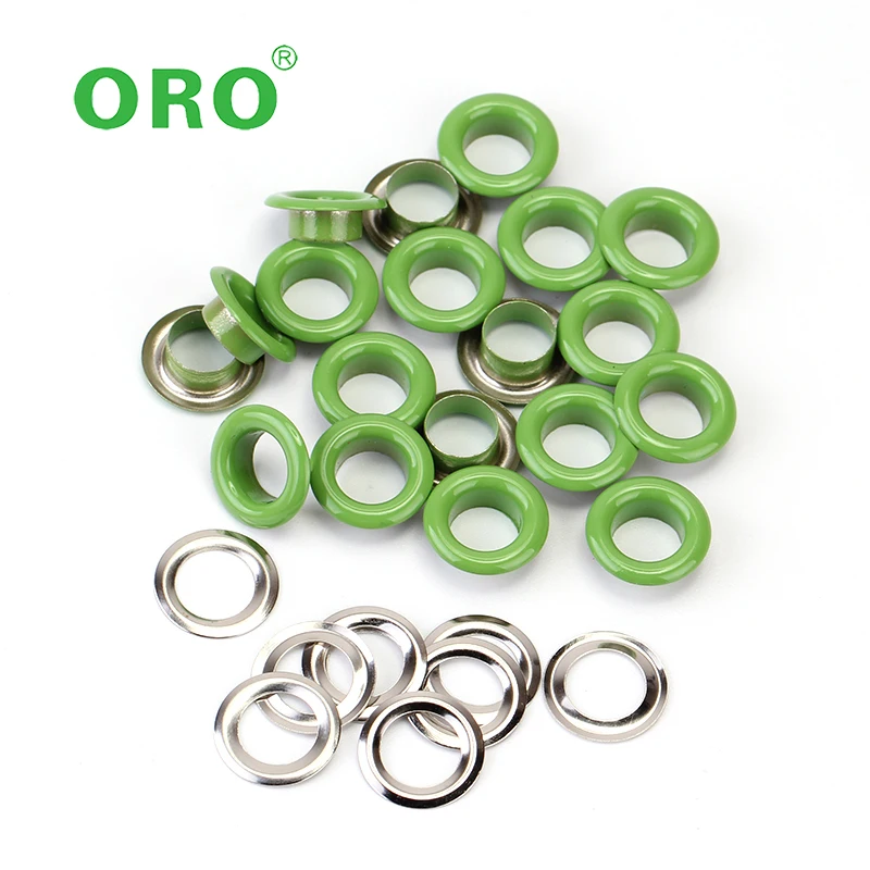 Customize Hot Selling Common Green Eyelet Hollow Rivet Colorful Grommets Metal Eyelets  For Garment Clothing