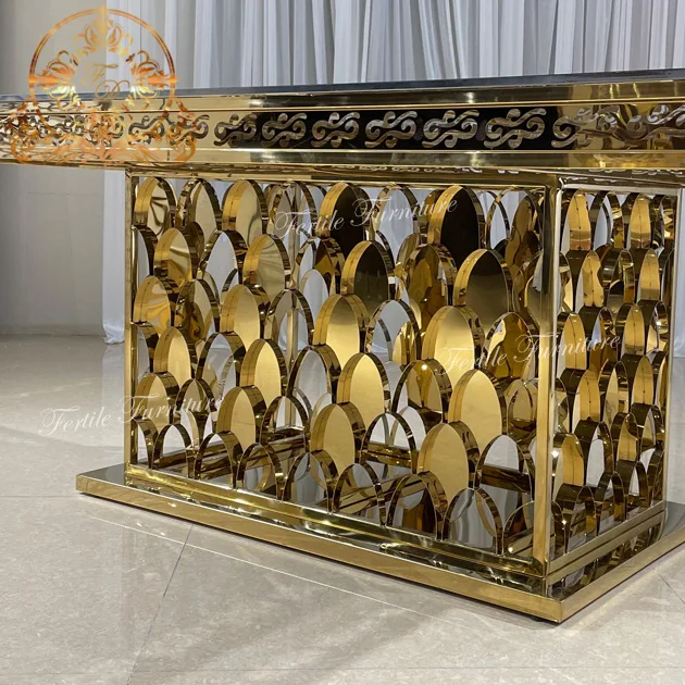 Fish Scale Table Base Carved Side Modern Wedding Center Table