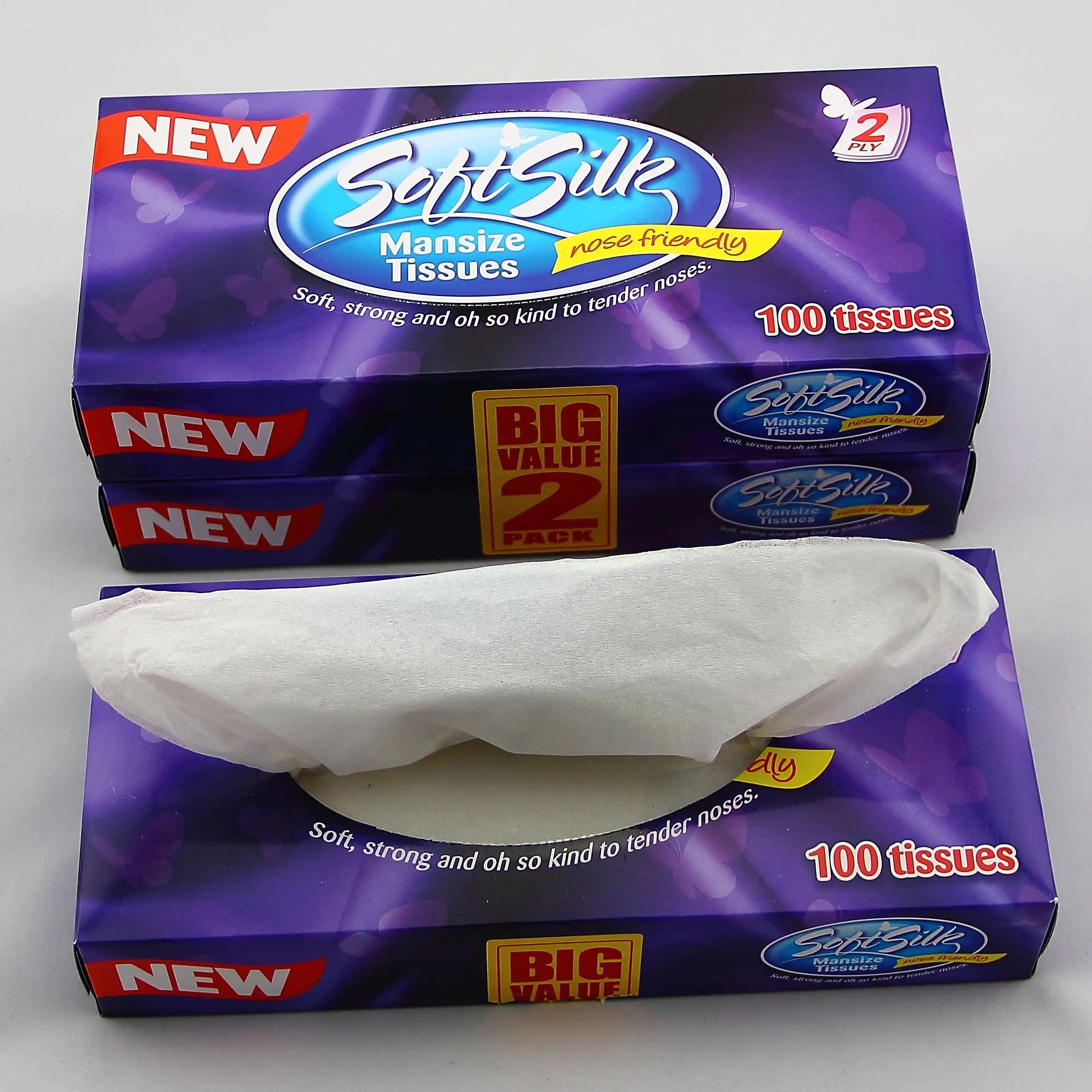 Mansize facial tissue