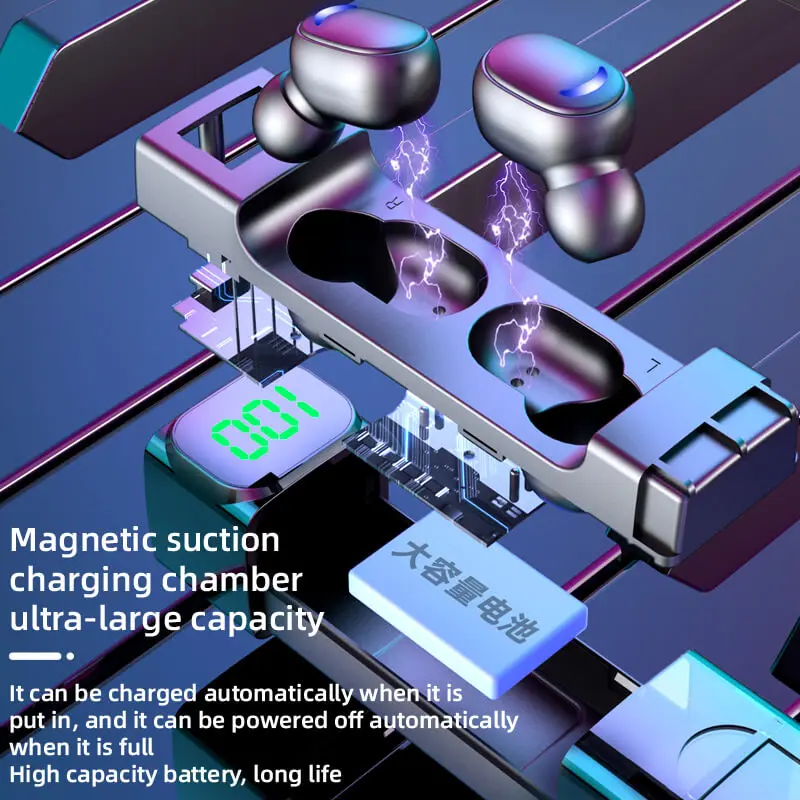 2023 E50 Factory Wholesale Earbuds Tws bt5.1 Headset Waterproof LED Display Earphones for ios and Android