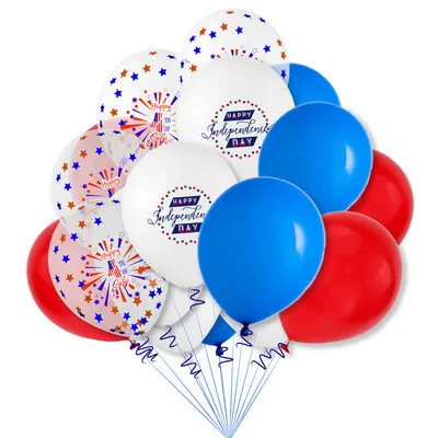 Most Products 16pcs 4 July Party American National Day Balloons Red White Blue Balloon Set