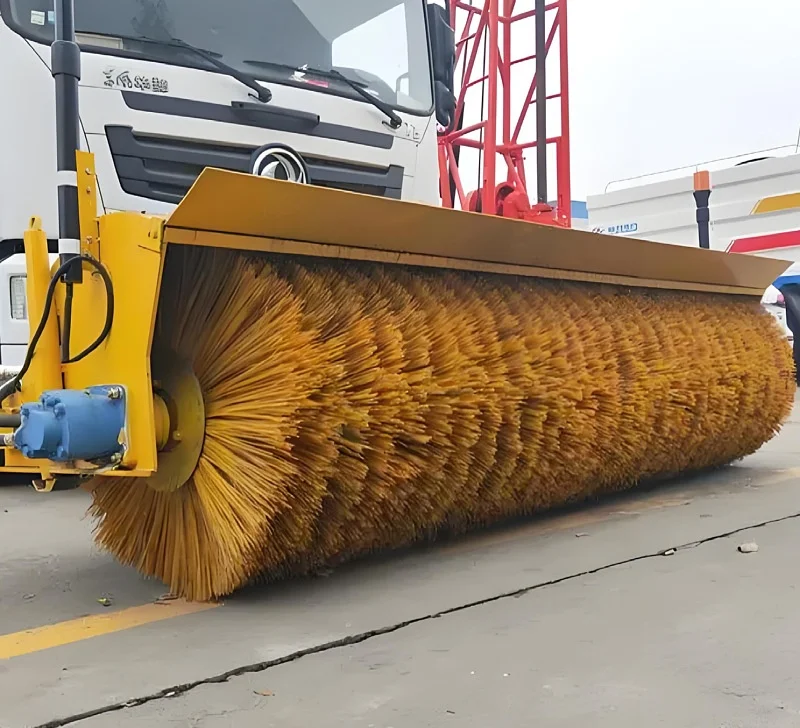 Car snow plow roller brush Roller brush equipped with snow plow