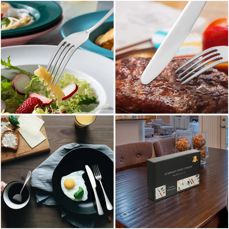 Factory Price New Design Cutlery Box Set 24Pcs Stainless Steel 24Piece Spoon Fork Knife Silverware Set