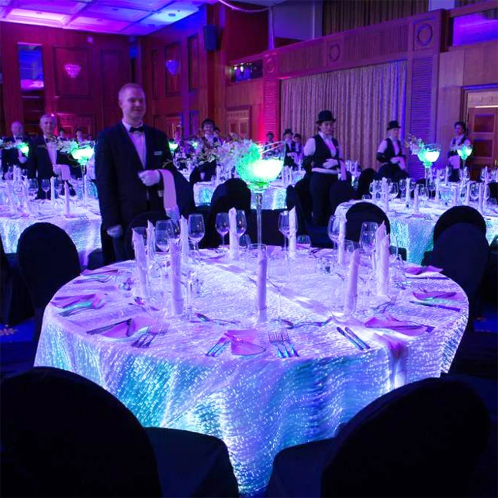 LED Luminous Fiber Optics Clothing Fabric - Optic Fiber Fabric LED Lights for Puffer Jacket - Fiber Optic Net Fabric by the Yard