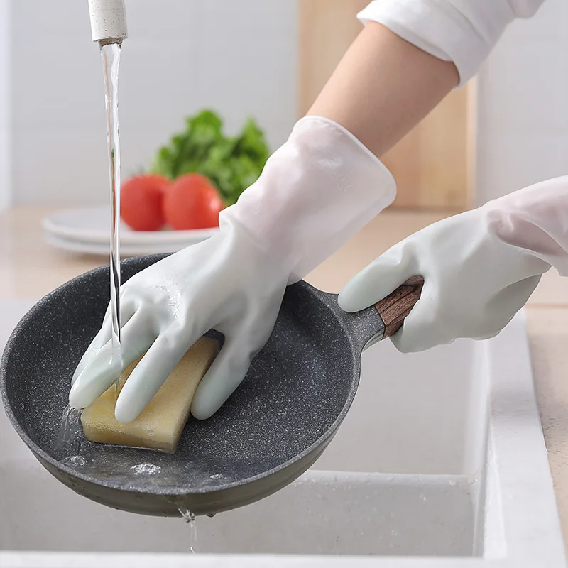 2024 New high quality pvc waterproof laundry cleaning rubber dishwashing gloves Kitchen wholesale household gloves