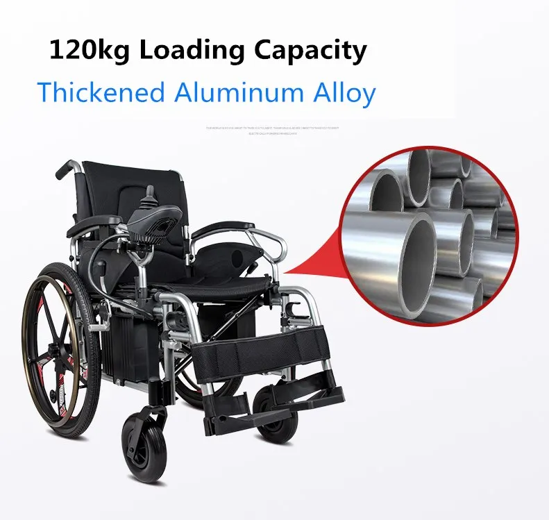 folding wheel chair heavy loading electric power wheelchair with brushless motor transport electric tricycle for the elderly