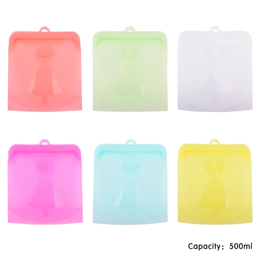 Amazon Hot Sale Silicone Fresh-Keeping Bag Foldable Vacuum Milk Reusable Food Silicone Storage Bag Kitchen