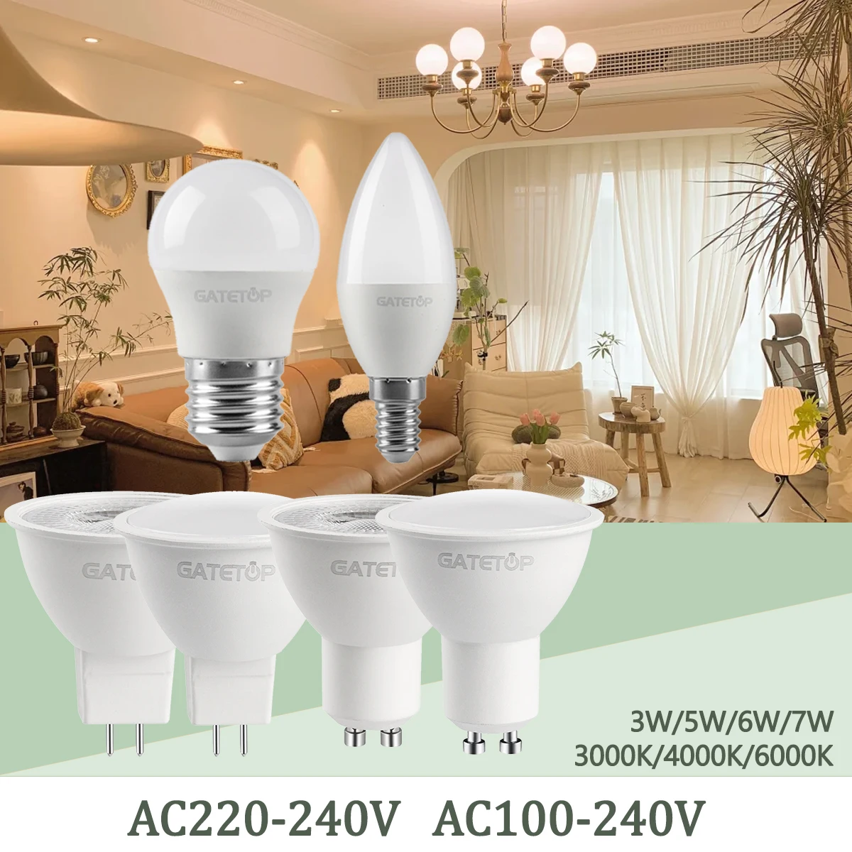 Mini LED G45 C37 MR16 GU10 Lamp AC220-240V E27/B22/E14/GU10/GU5.3 5W Warm White Light Modern Design for Variety Sceneriories