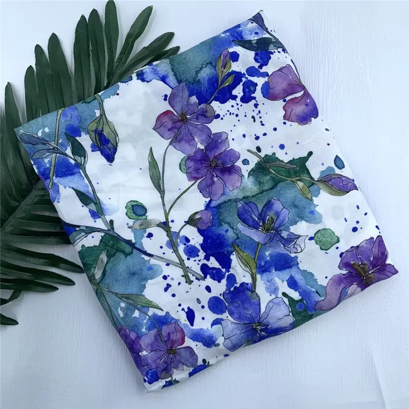 Digital Printed Cotton Muslin Gauze Baby Fabric white muslin fabric No MOQ