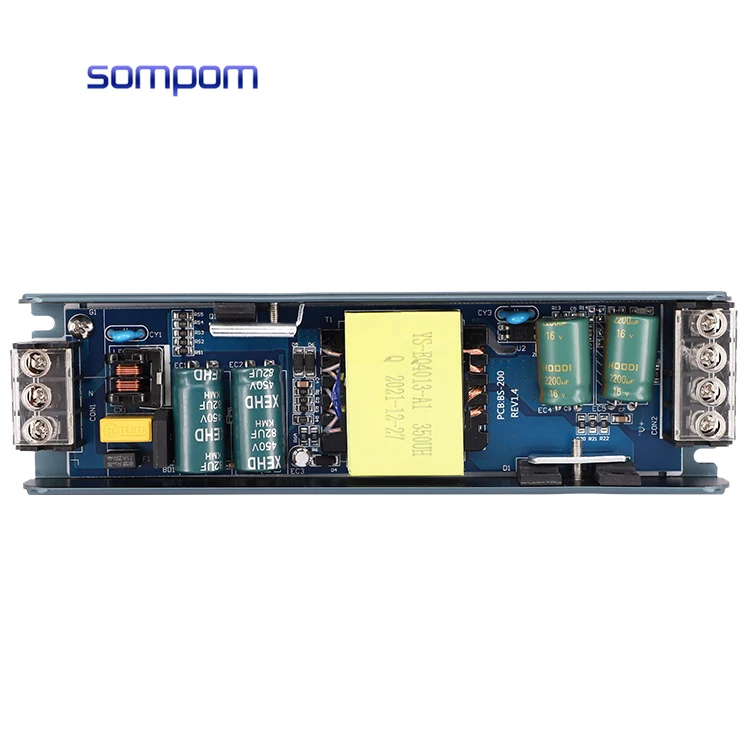 SOMPOM импульсный источник питания 12 В/24 В 200 Вт IP20 DC ультратонкий и тонкий с CE ROHS для светодиодной ленты освещения Оловянная