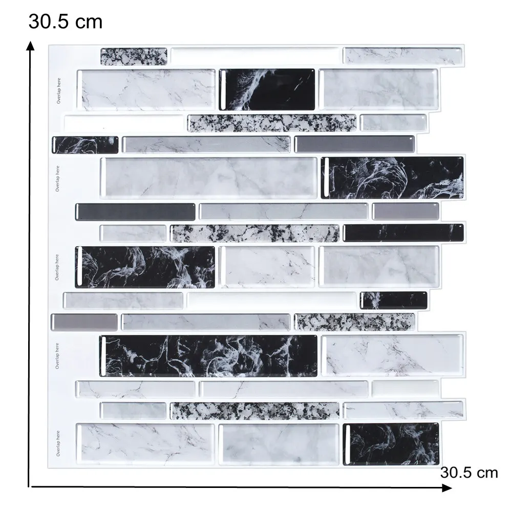 Quick Instant Do-it-yourself Lightweight Unique Marble Pattern Mosaic Tile for Kitchen and Bathroom Backsplash Walls
