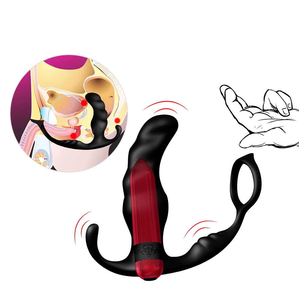 
USB rechargeable bullet vibrator prostate dildo vibration with penis ring 