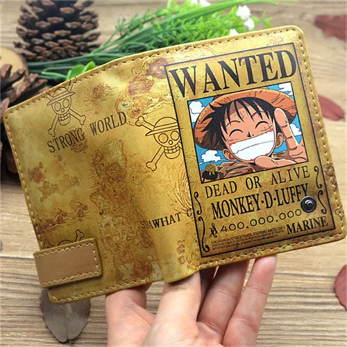 HNSC7 Style Short Coin Wallets Anime PU Purse WANTED DEAD or ALIVE Nika Luffy 1 PIECE Women Men Kids Child Wallet Card Holders