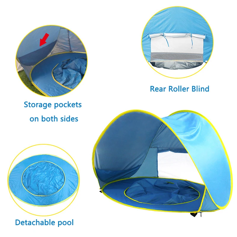 Portable Pop Up Baby Beach Tent With Pool Pop Up Baby Beach Tent